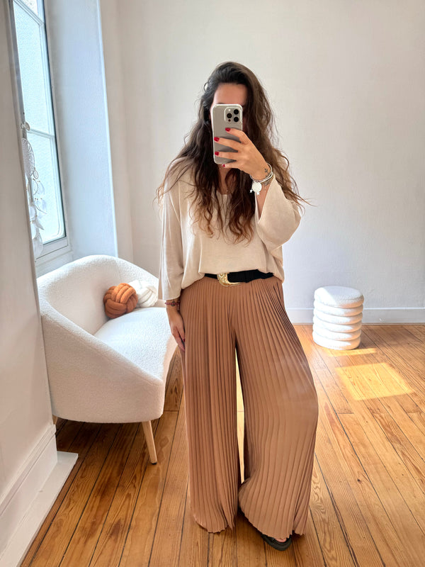 PANTALON AMPLE CAMEL