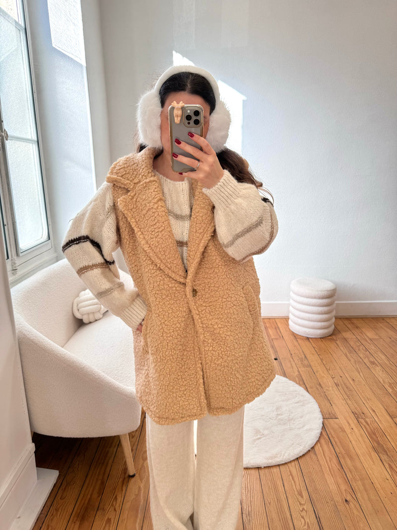 MANTEAU TEDDY BEIGE