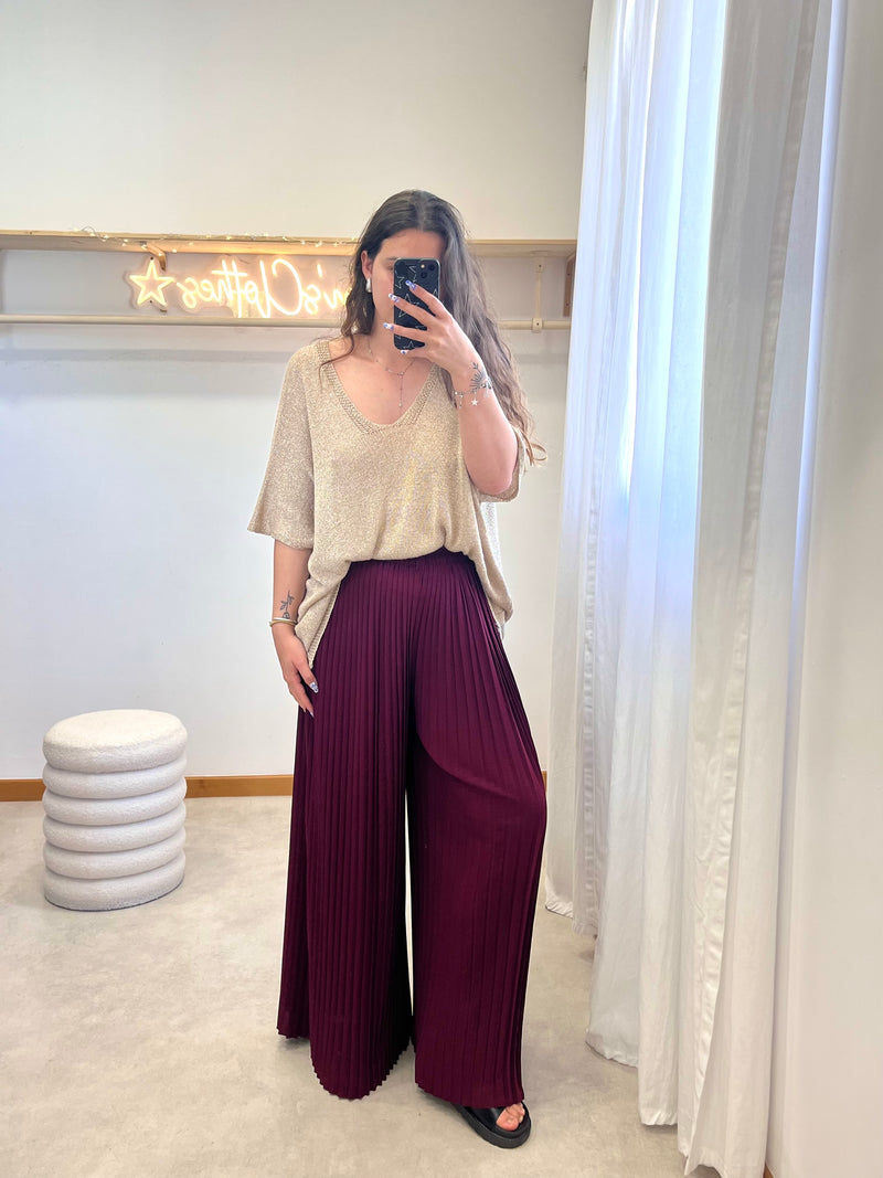 PANTALON AMPLE ROUGE BORDEAUX