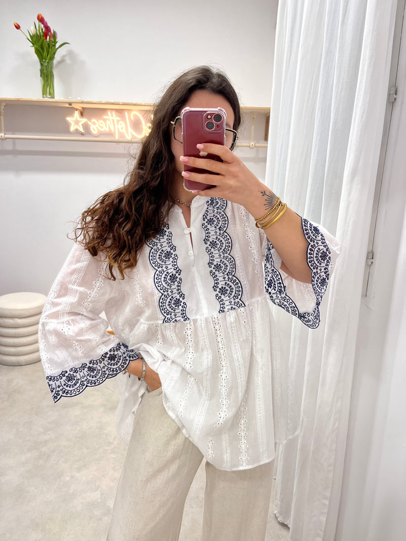 BLOUSE BOHÈME BLEU