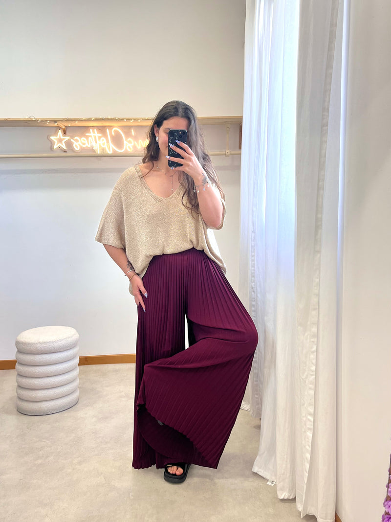 PANTALON AMPLE ROUGE BORDEAUX