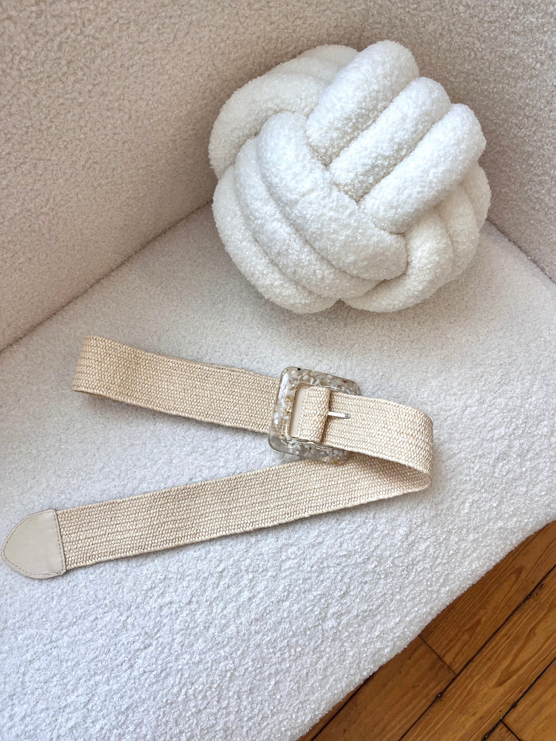 CEINTURE RAPHIA BEIGE