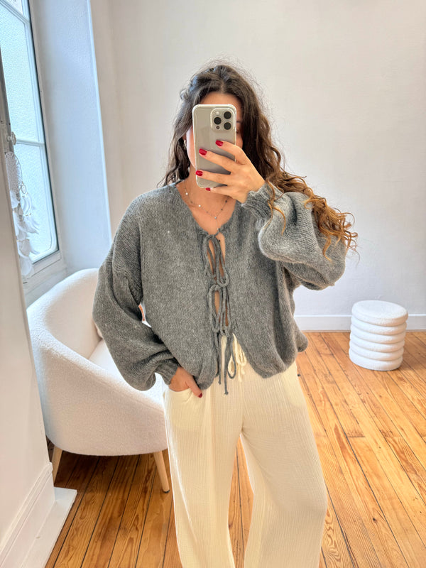 PULL NOEUD GRIS