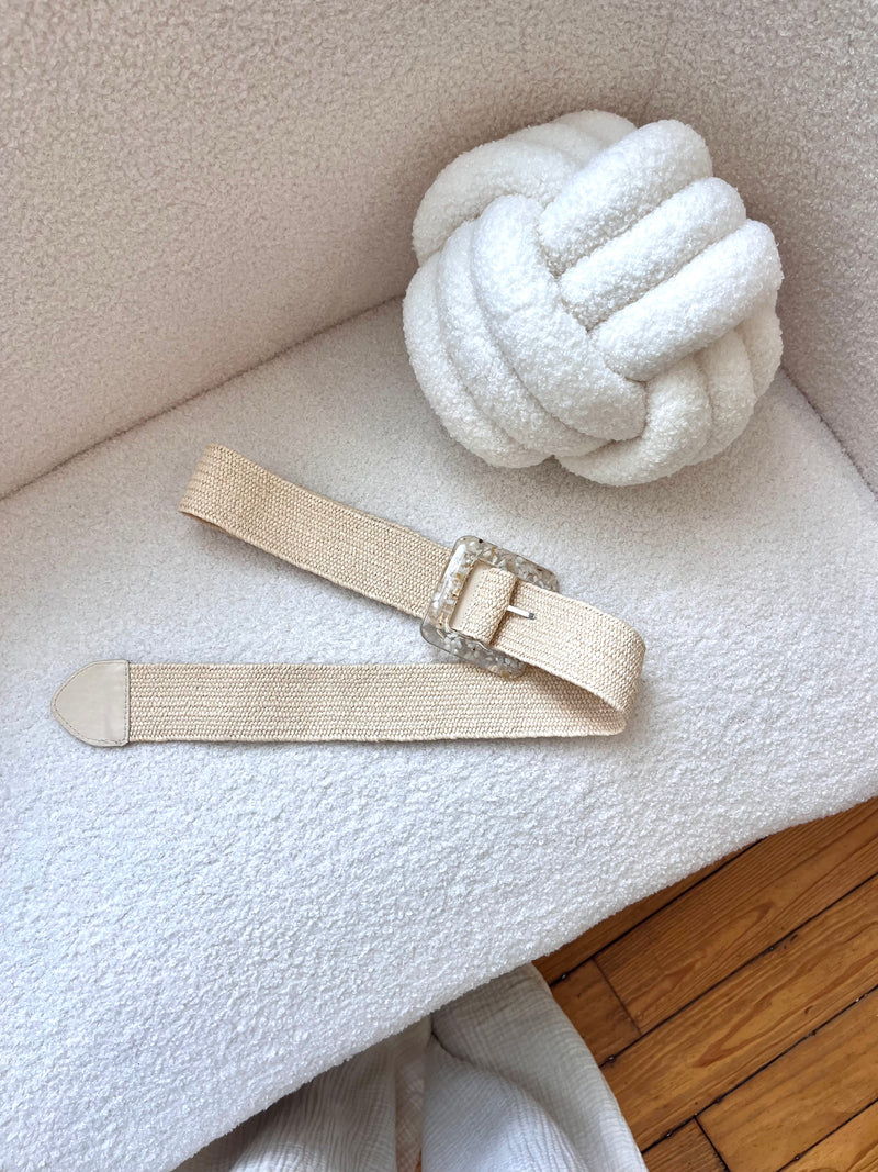 CEINTURE RAPHIA BEIGE