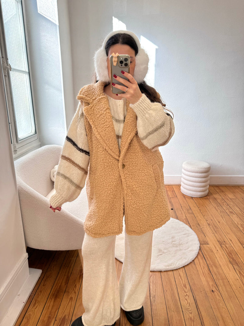 MANTEAU TEDDY BEIGE