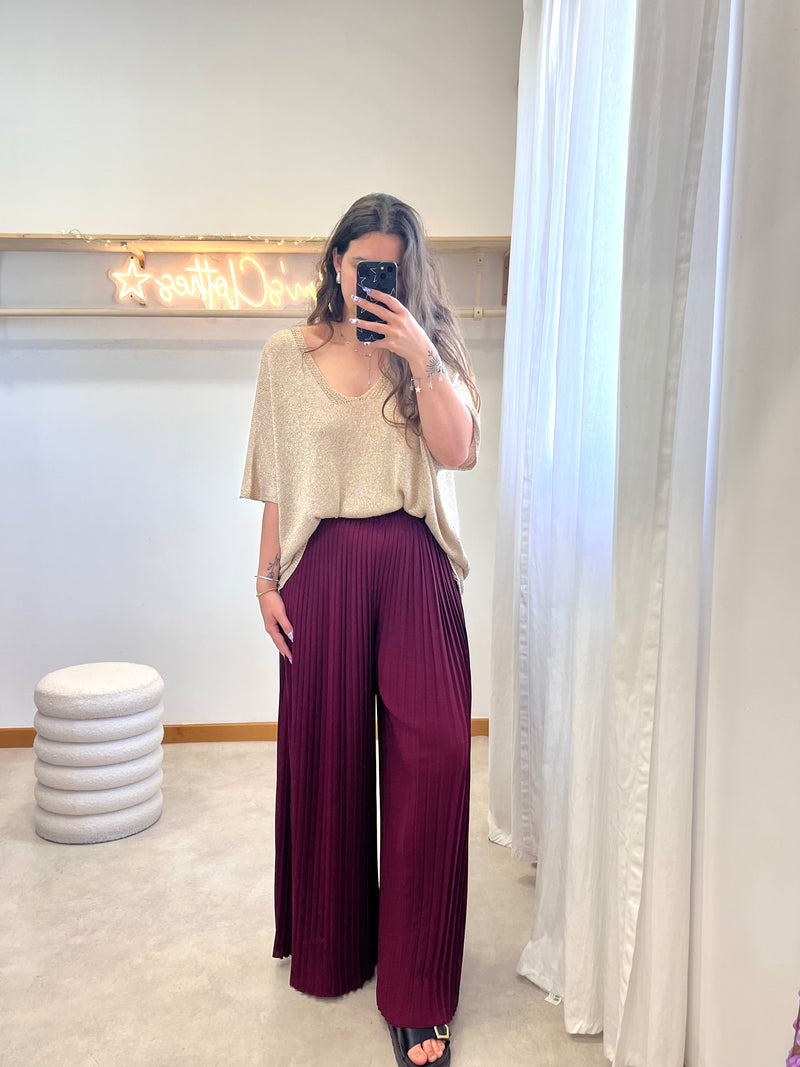 PANTALON AMPLE ROUGE BORDEAUX