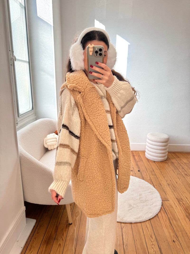 MANTEAU TEDDY BEIGE