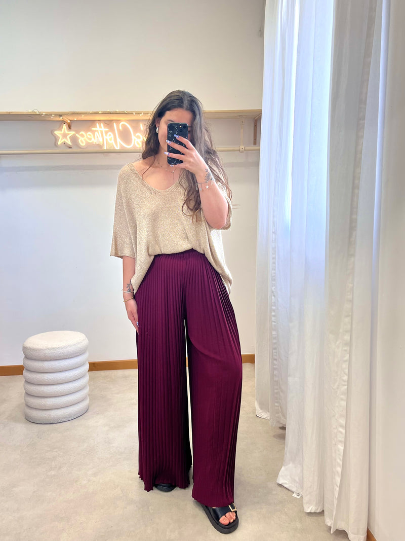 PANTALON AMPLE ROUGE BORDEAUX