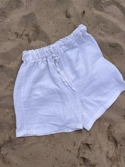 SHORT GAZE DE COTON BLANC