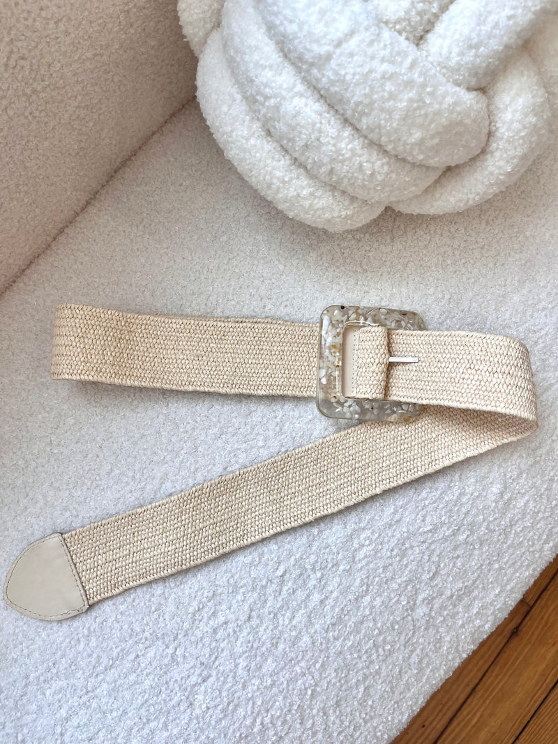 CEINTURE RAPHIA BEIGE