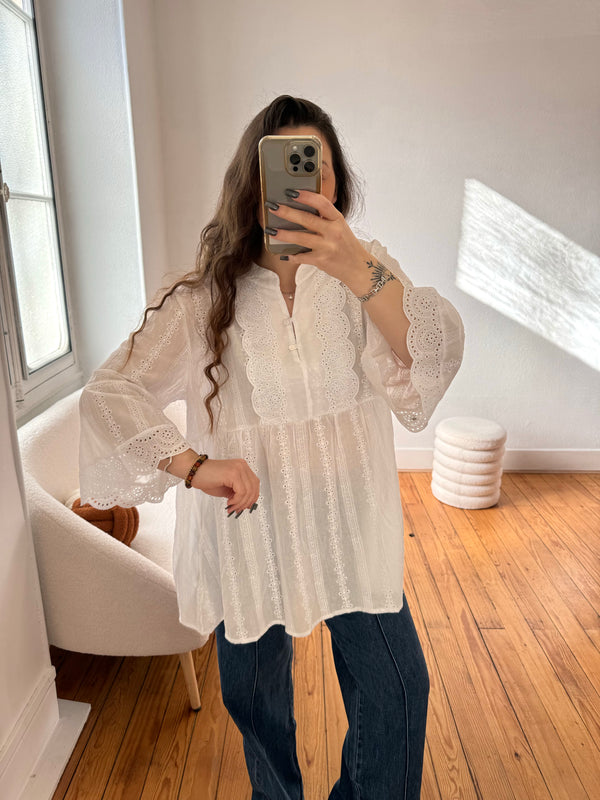 BLOUSE BOHÈME BLANCHE