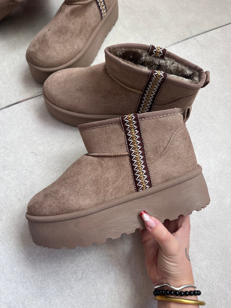 BOTTINES HAUTES TAUPE