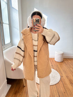 MANTEAU TEDDY BEIGE